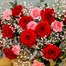 12 Roses & Carnations Cut Flower Hand Tied Bouquet Alternative Image