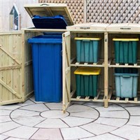 Garden Village 1 Wheelie Bin - 4 Recycle Box Combination Chest - Direct Dispatch