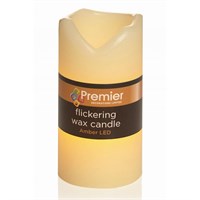 Premier 10cm LED Flickering Cream Christmas Candle (LB122106)