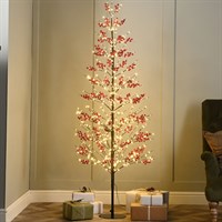 Festive 6ft (1.8m) Red Berry LED Twig Christmas Tree (P060983)