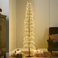 Festive 6ft (1.8m) Slim Black LED Twig Christmas Tree (P060958)