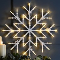 Festive 34cm Warm White LED Light Up Christmas Snowflake (P056426)