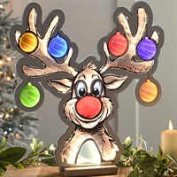 Festive 40cm Infinity Light Up Christmas Bauble Reindeer (P065991)
