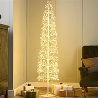 Festive 3ft (90cm) Slim White LED Twig Christmas Tree (P060960)