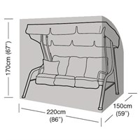 Garland 3 Seater Swing Seat Garden Furntiure Cover Black (W1432)