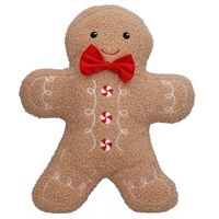 Gisela Graham Christmas 42cm Gingerbread Man Plush Cushion (39456)