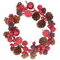 Gisela Graham Christmas Berries & Cones Candle Ring (51084)