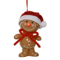 Kaemingk 12.5cm Gingerbread Man Big Bow Light Up Nose Christmas Decoration (708382)