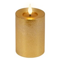 Kaemingk 13cm LED Wax Candle Light Up Christmas Decoration - Gold (480528)