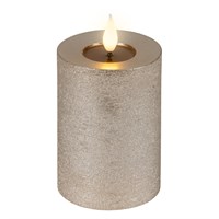 Kaemingk 13cm LED Wax Candle Light Up Christmas Decoration - Light Grey (480563)