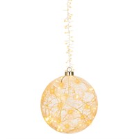 Kaemingk 19cm Clear Bauble LED Light Up Hanging Christmas Ornament (9480033)
