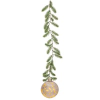 Kaemingk 19cm Clear & Fir Bauble LED Light Up Hanging Christmas Ornament (9489977)