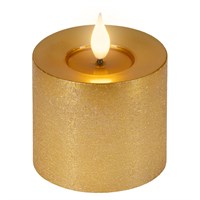 Kaemingk 9cm LED Wax Candle Light Up Christmas Decoration - Gold (480527)