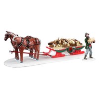 Lemax Firewood Delivery Christmas Figurine - Set of 2 (13559)