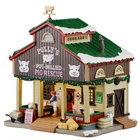 Lemax Polly's Pot-Bellied Pig Rescue Battery Operated Christmas Building (55323)