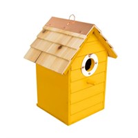 Panacea Lake & Cabin Woodland Series Colourful Bird House - Yellow (25498)