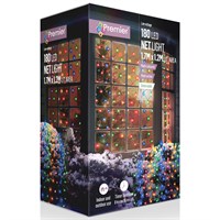 Premier 1.75m 180 Multi-Coloured LED Multi-Action Net Christmas String Lights (LV122741M)