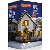 Premier 2000 Warm White Multi Action LED Cluster Christmas String Lights (LV162177WW)