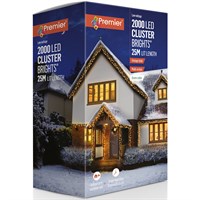 Premier 2000 Vintage Gold Multi Action LED Cluster Christmas String Lights (LV162177VG)