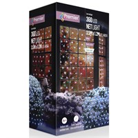 Premier 3.5m 360 White LED Multi-Action Net Christmas String Lights (LV122742W)