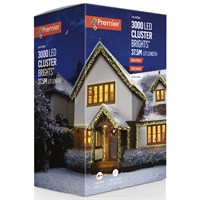 Premier 3000 Warm White Multi Action LED Cluster Christmas String Lights (LV203073WW)