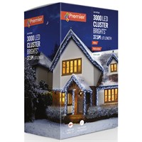 Premier 3000 White Multi Action LED Cluster Christmas String Lights (LV203073W)