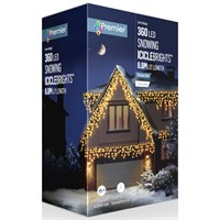 Premier 360 (8.8m) Vintage Gold LED Snowing Icicles Supabright Christmas String Lights (LV162183VG)