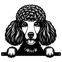 Primus Metal Poodle Peeking Dog Garden Decor Silhouette (PF1027)