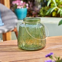 Smart Garden Green Leaf Glass Lantern 15cm (5321028HB)