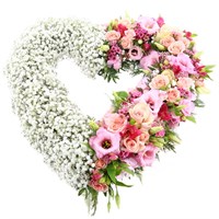 With Sympathy Flowers - Textured Loose Open Heart