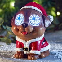 Three Kings 13.5cm Blinkin Christmas Santa Suit Puppy Decoration (2535174)