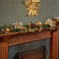 Three Kings 180cm Champagne Magnolia Artificial Christmas Garland (2543111)