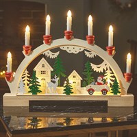 Three Kings 33cm 7 LED Santa Light Up Christmas Candle Bridge (2590084)