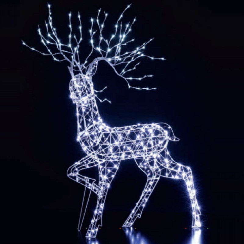 Noma 1.4m White Flexi Richmond Stag Christmas Light Up Decoration (2525008)